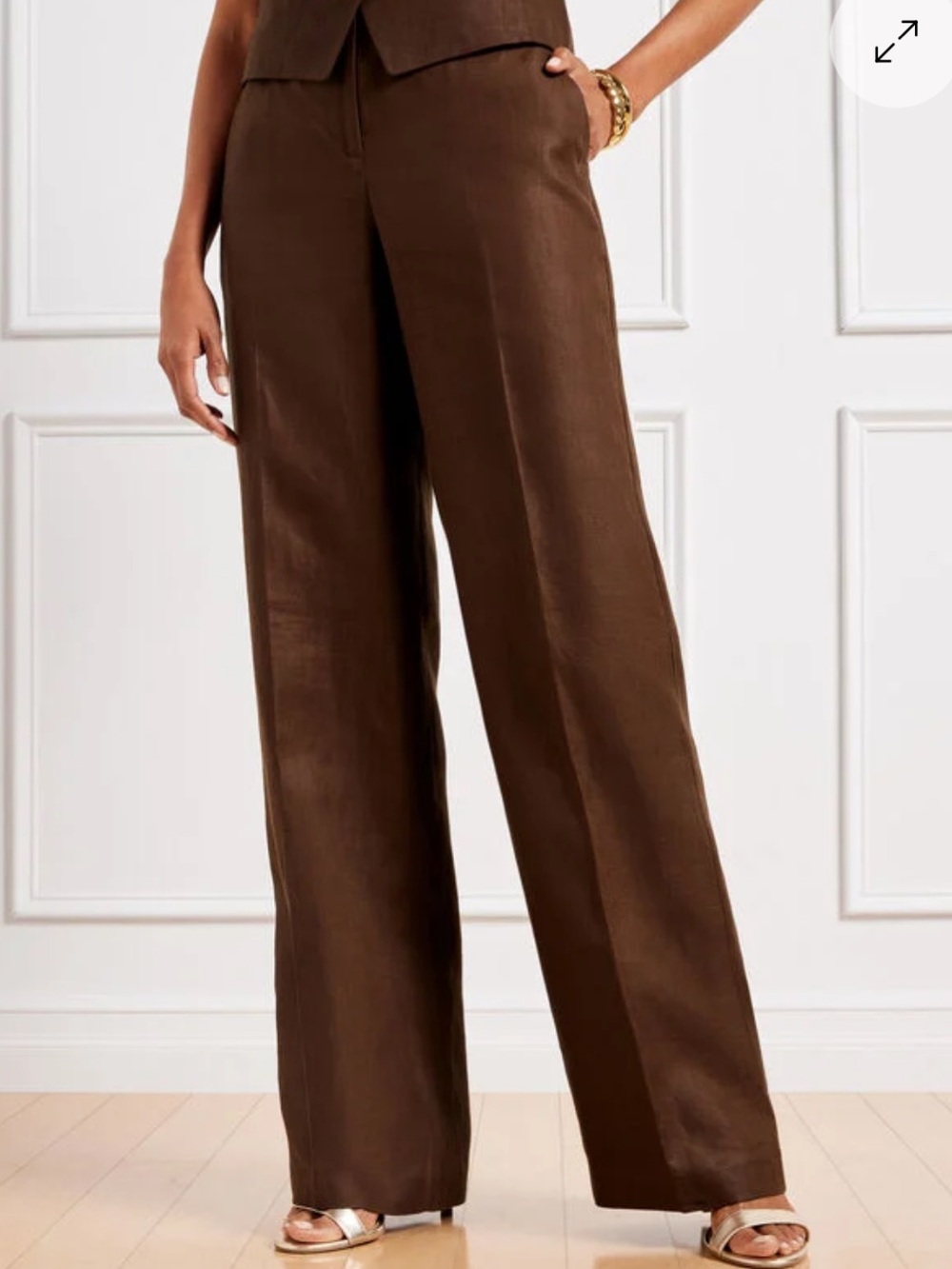 Talbots Brown Wide-Leg Trousers